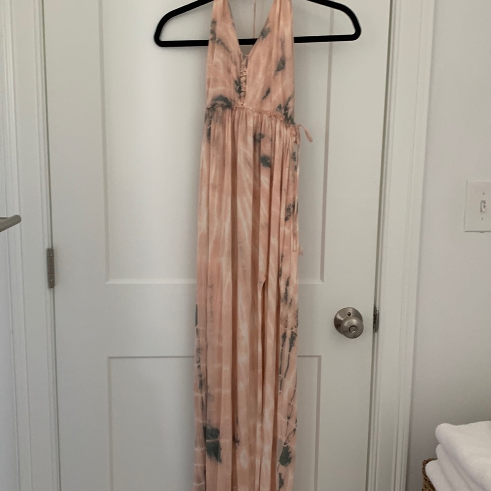 Pink tie dye dress maxi